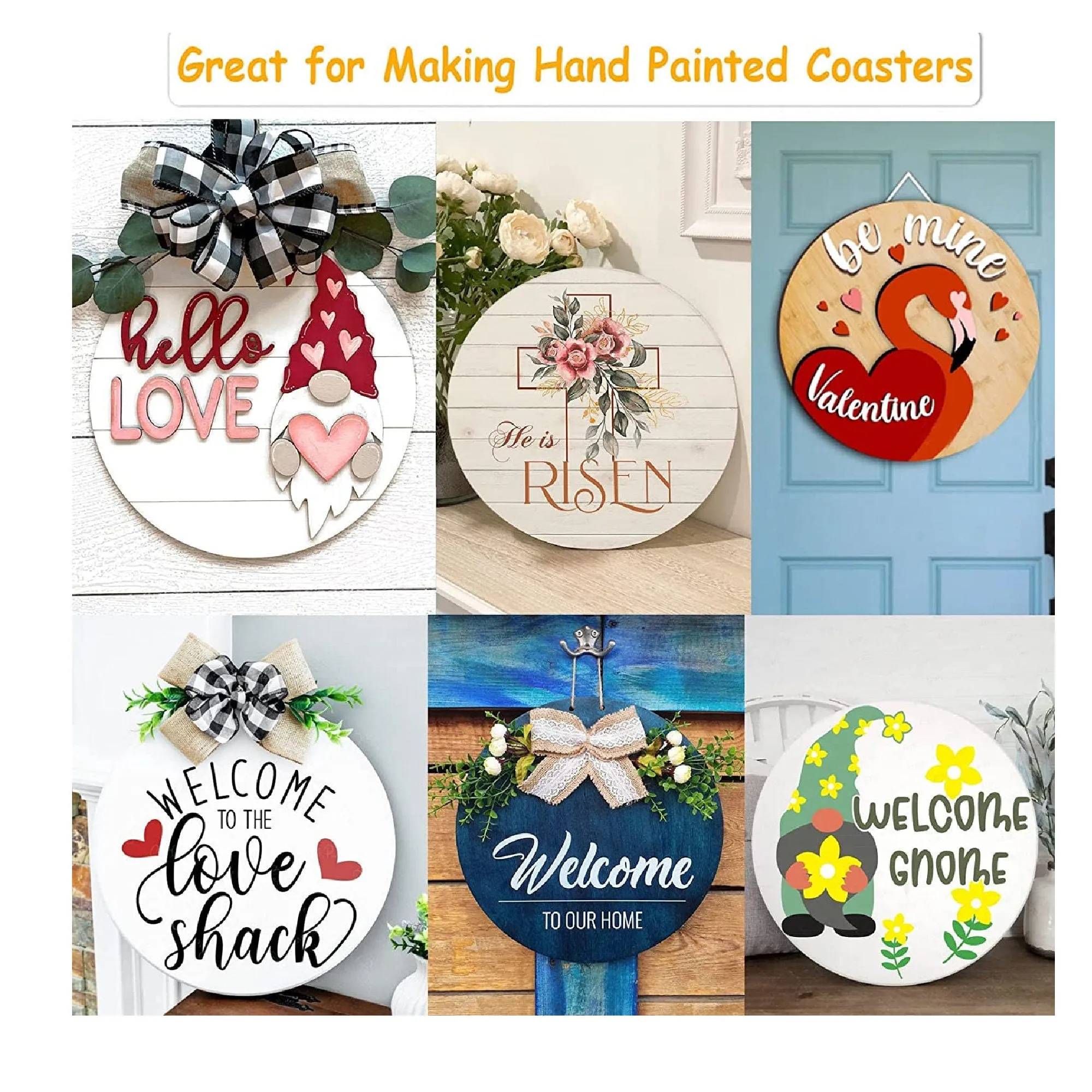 12 Inch Wooden Circles For Crafts | 10 Unfinished Wood Pieces | Round Embellishments For Crafts Valentines Crafts