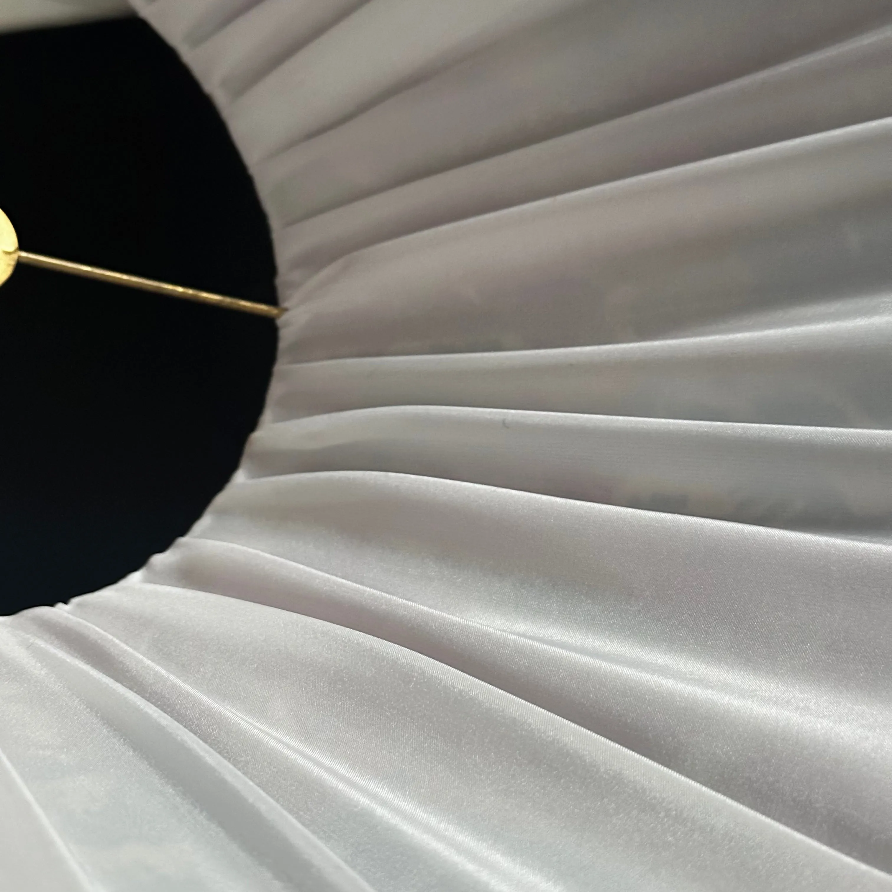 14" Saved NY Pleated Fabric Lampshade Pair K