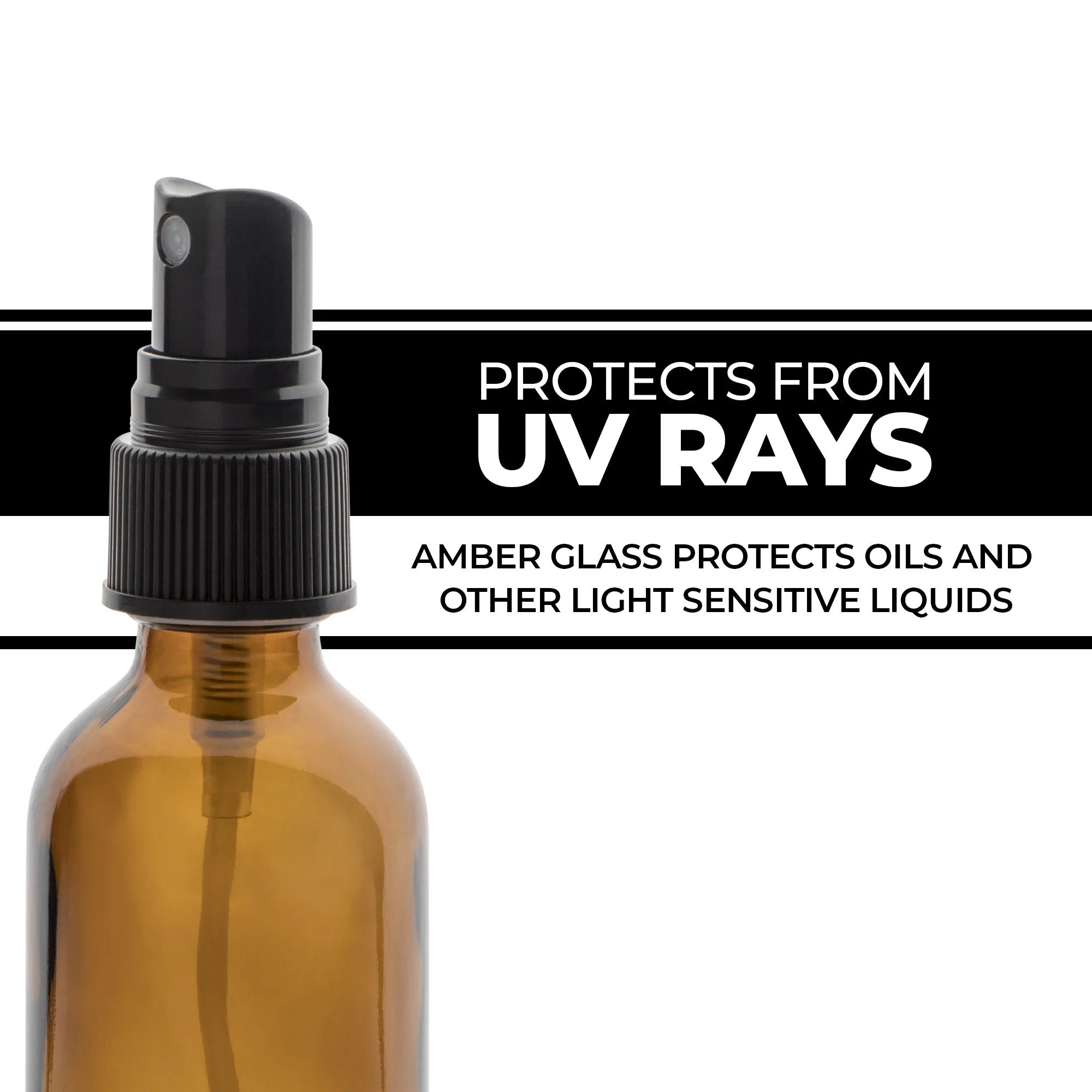 1790 Amber Glass Spray Bottle Set