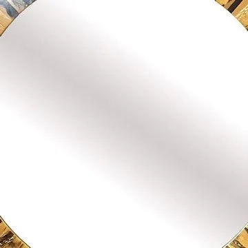 32 Inch Accent Wall Mirror, Round Metal Frame with Agate Inspired Pattern By Casagear Home