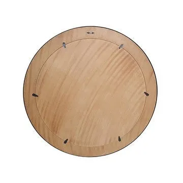 32 Inch Accent Wall Mirror, Round Metal Frame with Agate Inspired Pattern By Casagear Home