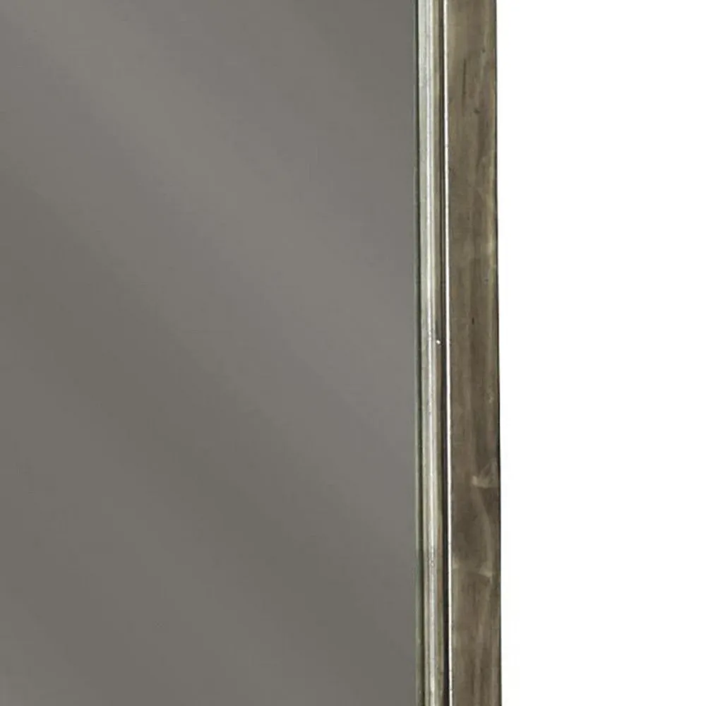 36" Square Bedroom Mirror with Wood Frame, Gray By Casagear Home