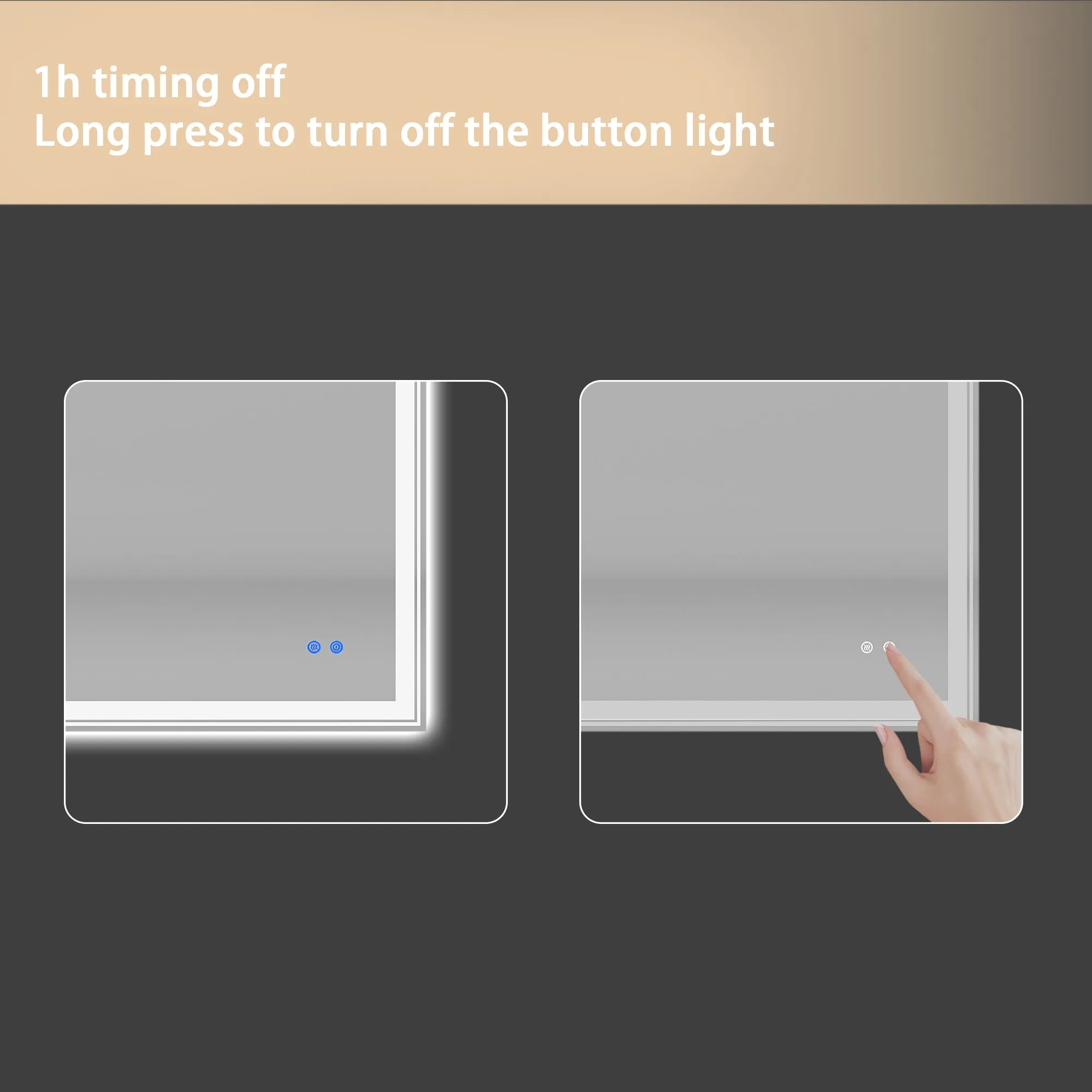 48×30 inch LED-Lit bathroom tempered mirror, wall mounted anti-fog memory Adjustable Brightness front and back light Rectangular Vanity mirror