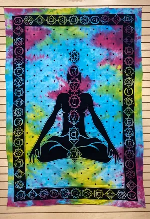 7 Chakras & Meditating Yogi Tapestry