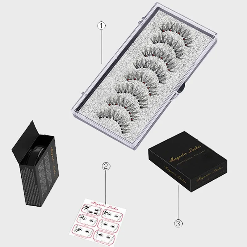 8PCS 5 Magnetic eyelashes with 4 pairs magnets magnetic lashes natural Mink eye lashes with tweezers