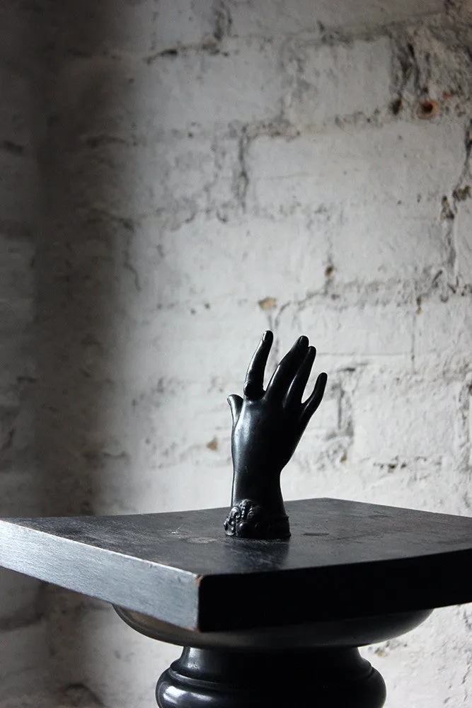A Good Quality Victorian Dark Patinated Cast Iron Paperweight in the Form of a Ladies Hand c.1870-80
