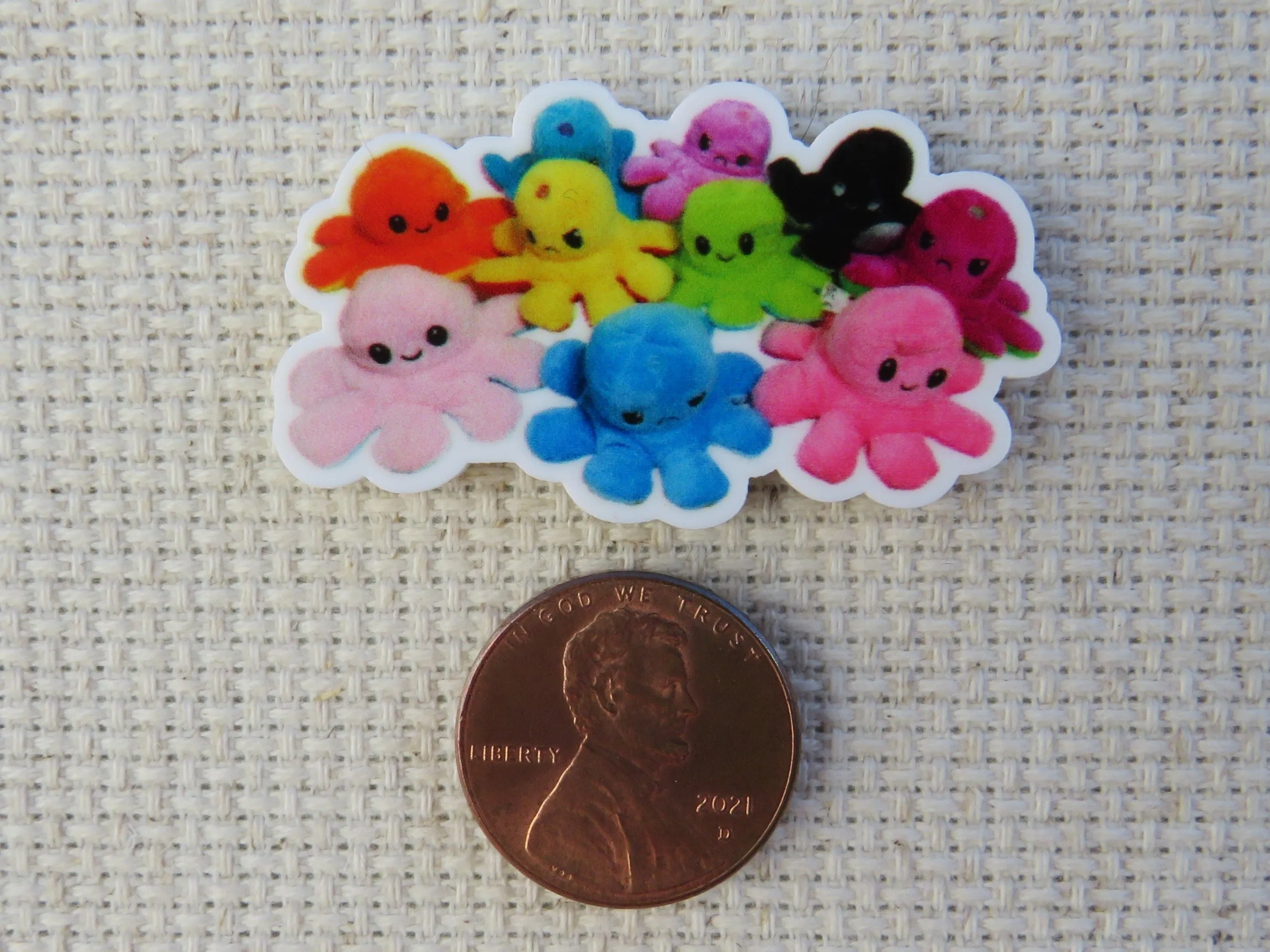 A Pile of Plush Octopus Needle Minder, Cover Minder, Magnet