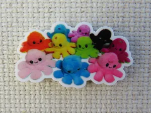 A Pile of Plush Octopus Needle Minder, Cover Minder, Magnet