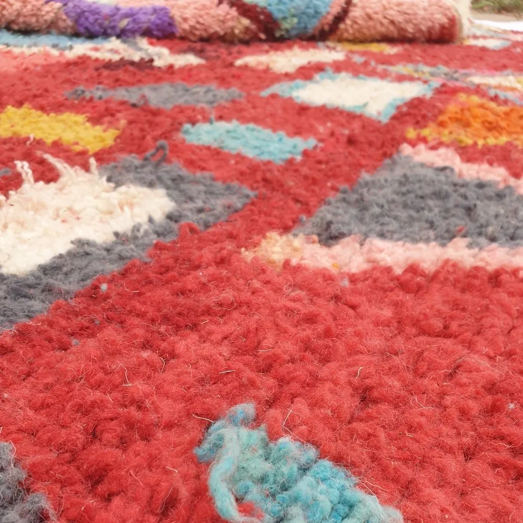 ABRID | 9'5x6'8 Ft | 3x2 m | Moroccan Colorful Rug | 100% wool handmade