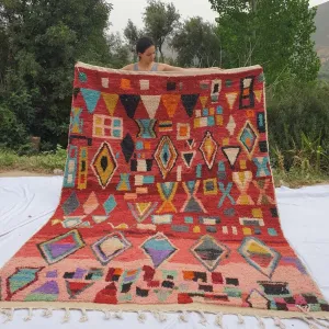 ABRID | 9'5x6'8 Ft | 3x2 m | Moroccan Colorful Rug | 100% wool handmade