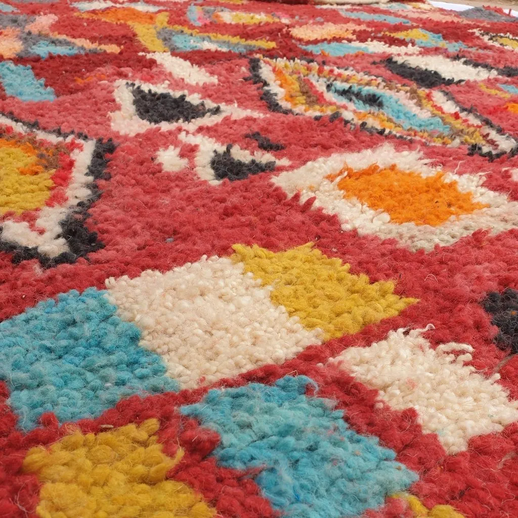 ABRID | 9'5x6'8 Ft | 3x2 m | Moroccan Colorful Rug | 100% wool handmade