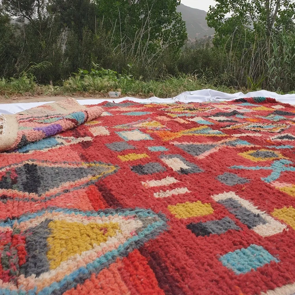 ABRID | 9'5x6'8 Ft | 3x2 m | Moroccan Colorful Rug | 100% wool handmade