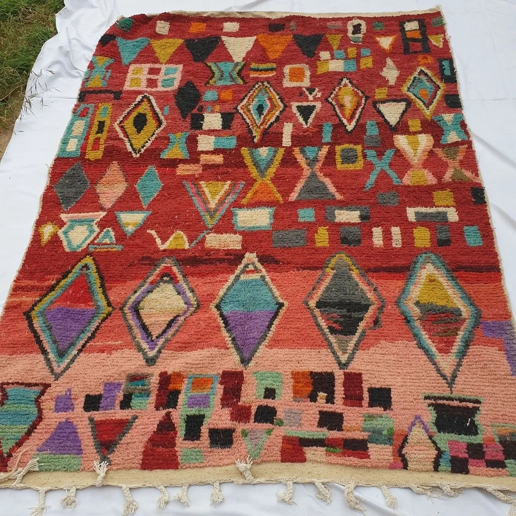 ABRID | 9'5x6'8 Ft | 3x2 m | Moroccan Colorful Rug | 100% wool handmade