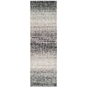 Adirondack Frequency Silver/Black Runner Rug