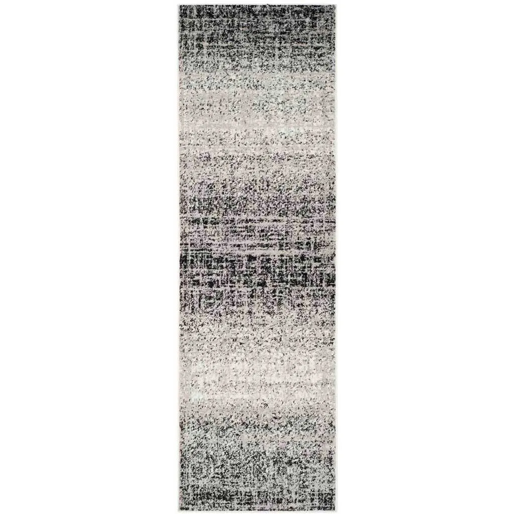 Adirondack Frequency Silver/Black Runner Rug