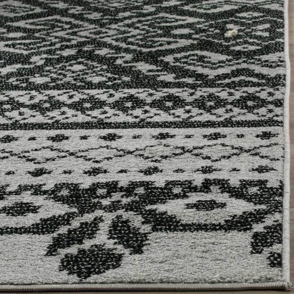 Adirondack Tribal Silver/Black Area Rug