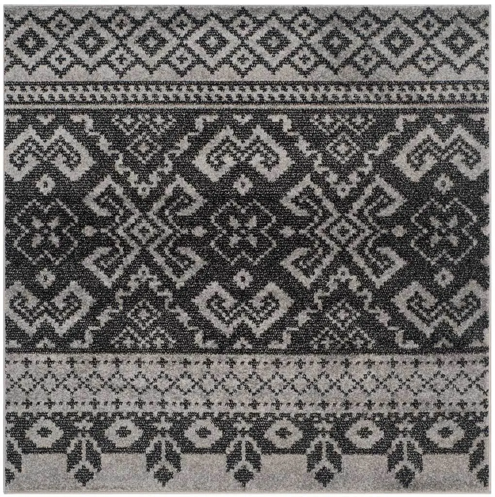 Adirondack Tribal Silver/Black Area Rug