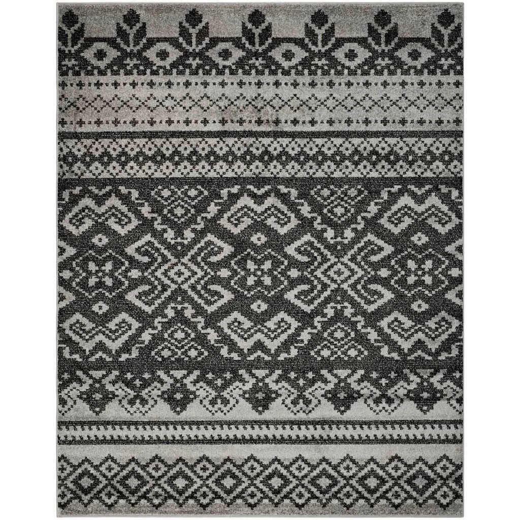 Adirondack Tribal Silver/Black Area Rug