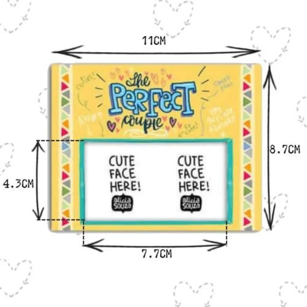 Alicia Souza | The Perfect Couple Magnetic Photo Frame| 2.3 (w) x 3.3 (h) CM| Multicolor| Ideal Gift| Pack of 1| Water Resistent