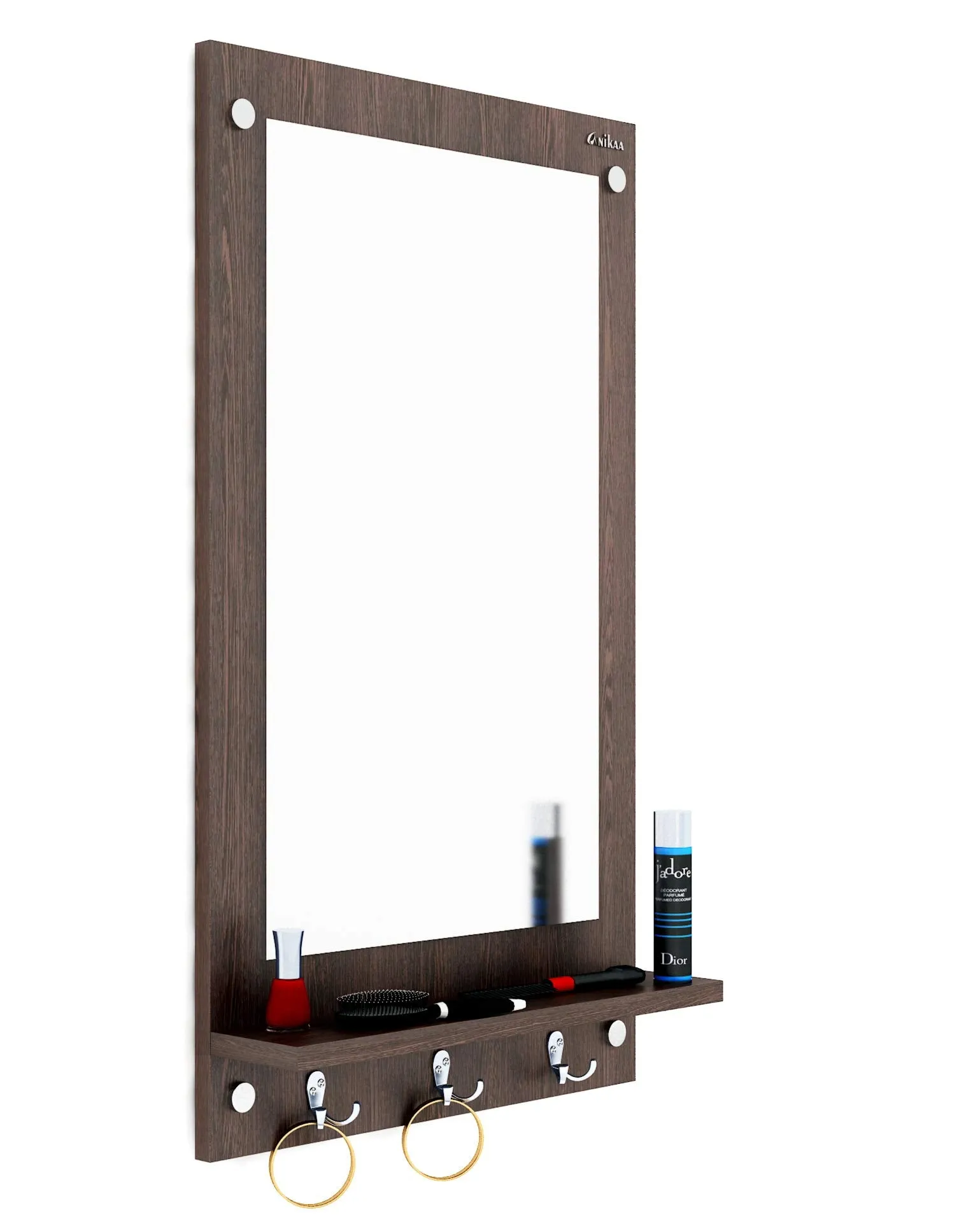 Anikaa Kia Engineered Wood Dressing Wall Mirrors/Wall Hanging Dressing Mirrors/Decorative Wall Mirror/Dressing Table for Bed Room, Living Room (Wenge)