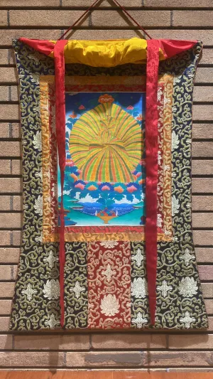 Antique Rainbow Padmasambhava Jumbo Thangka Painting