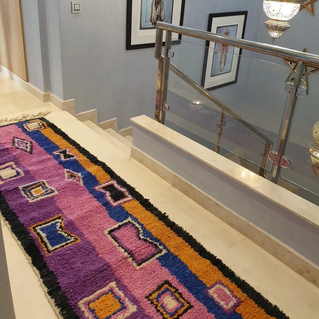 ARYG Runner | 9'6x2'5 Ft | 2,92x0,77 m | Moroccan Colorful Rug | 100% wool handmade