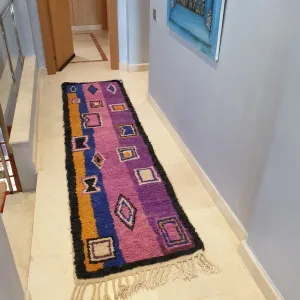 ARYG Runner | 9'6x2'5 Ft | 2,92x0,77 m | Moroccan Colorful Rug | 100% wool handmade