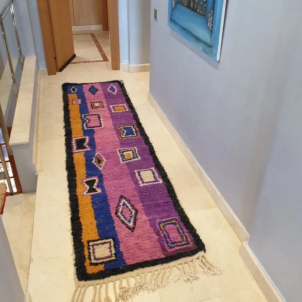 ARYG Runner | 9'6x2'5 Ft | 2,92x0,77 m | Moroccan Colorful Rug | 100% wool handmade