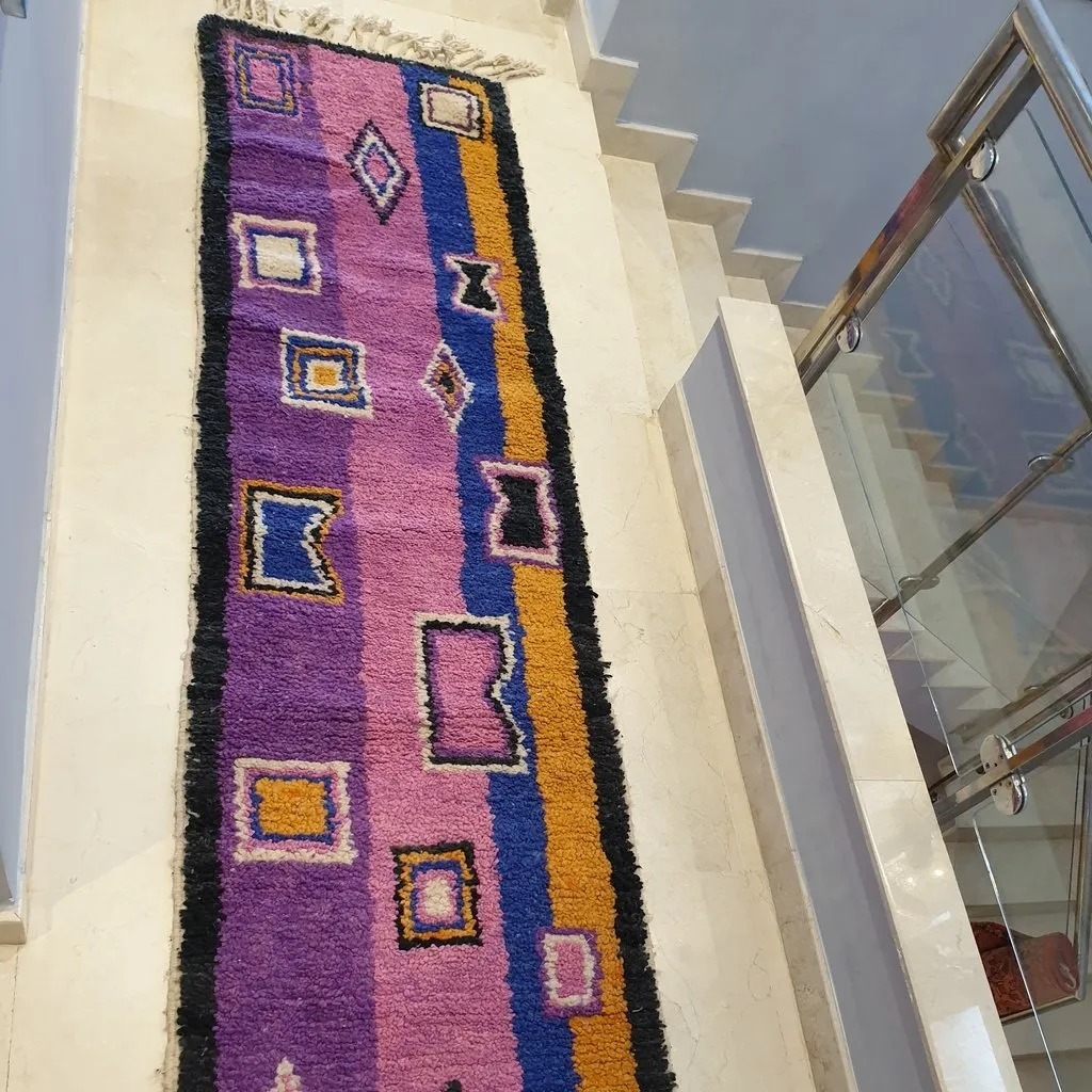 ARYG Runner | 9'6x2'5 Ft | 2,92x0,77 m | Moroccan Colorful Rug | 100% wool handmade