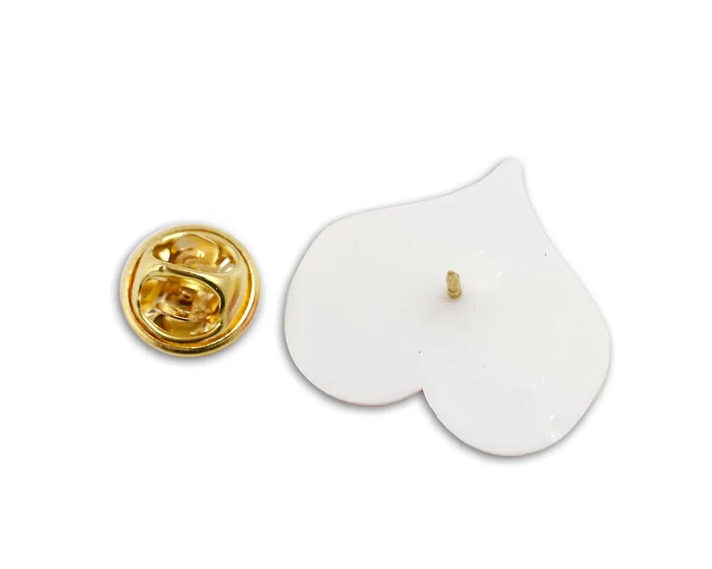 Asexual Heart Shaped Silicone Pins
