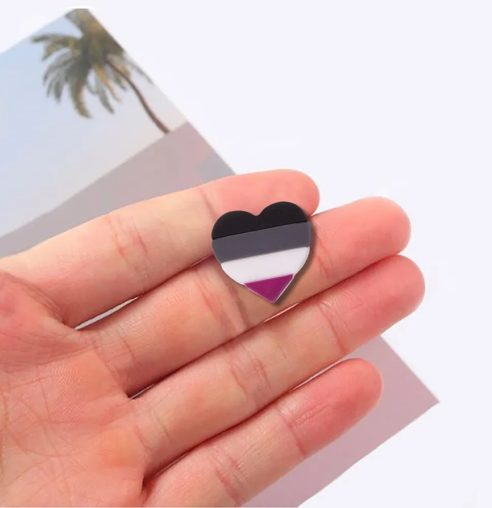 Asexual Heart Shaped Silicone Pins