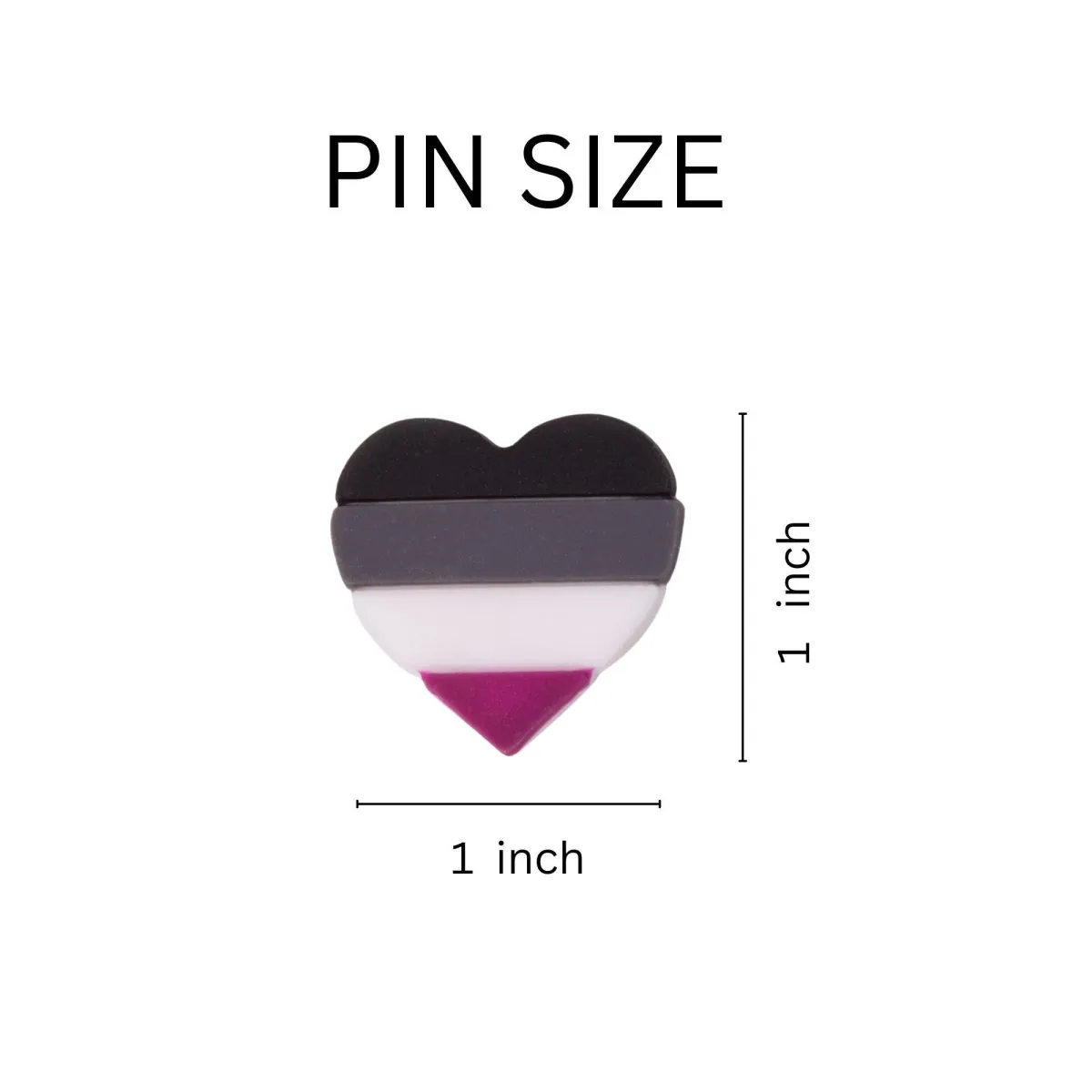 Asexual Heart Shaped Silicone Pins