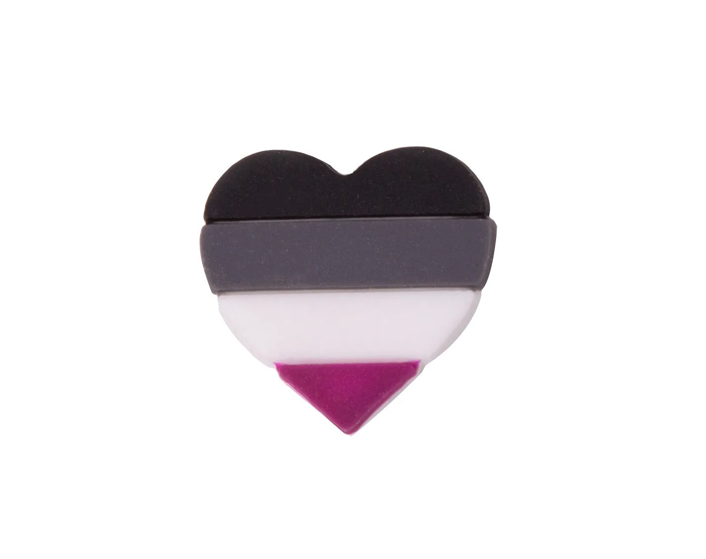 Asexual Heart Shaped Silicone Pins