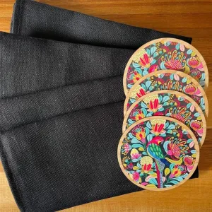 Australian Rosella Parrot Coaster & Napkin Set