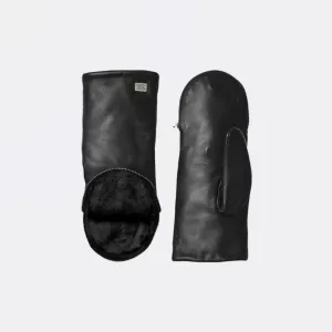 Betrice Leather Mitts Lined With Faux Fur