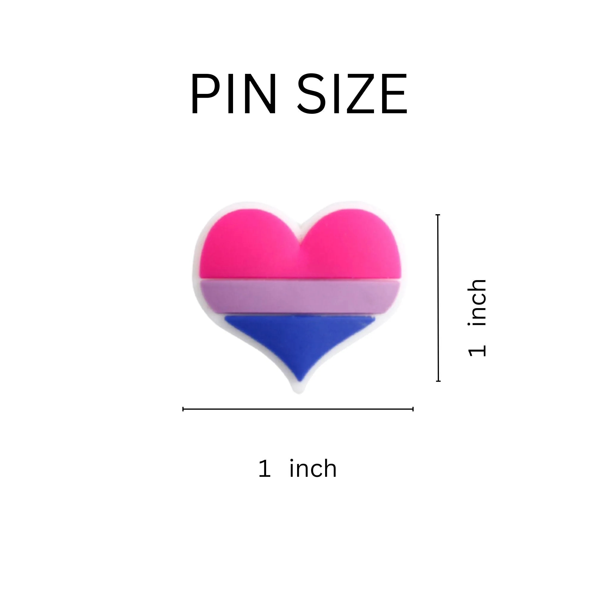Bisexual Flag Heart Silicone Pins