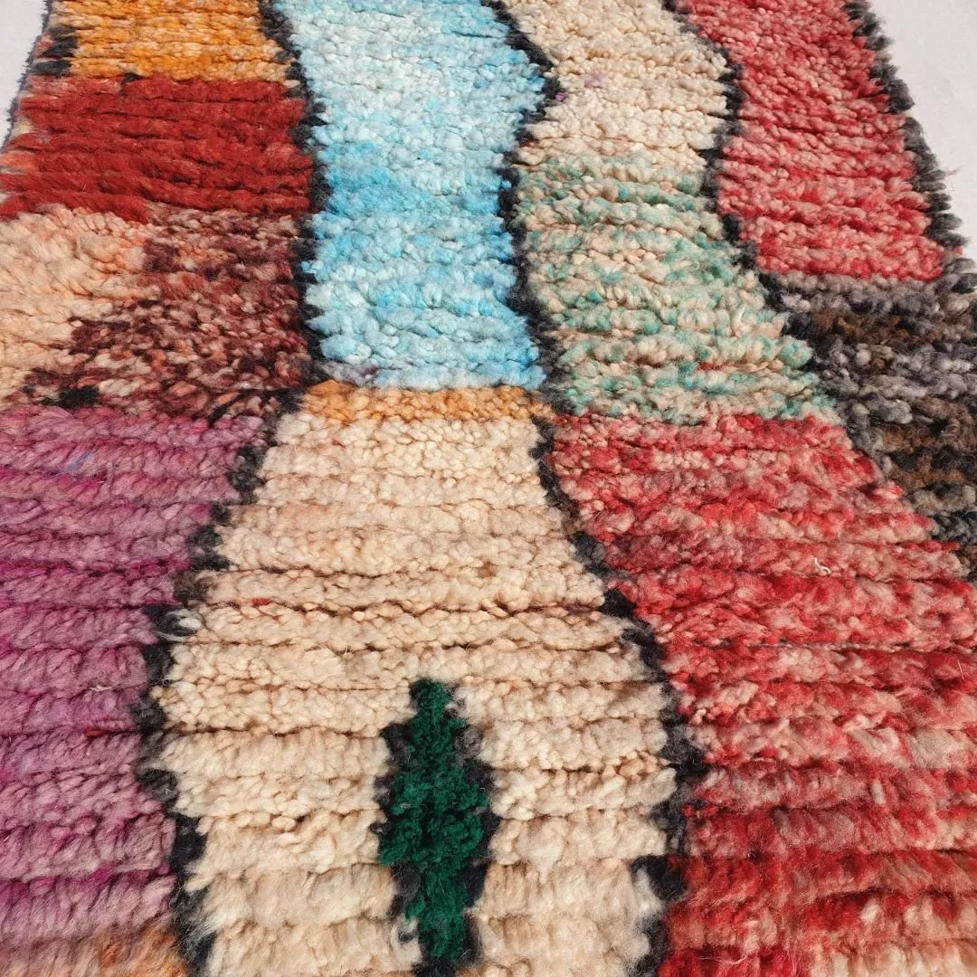 Bkiat Runner | Boujad Moroccan Hallway Runner | 2'07x9'78 ft | 63x298 cm