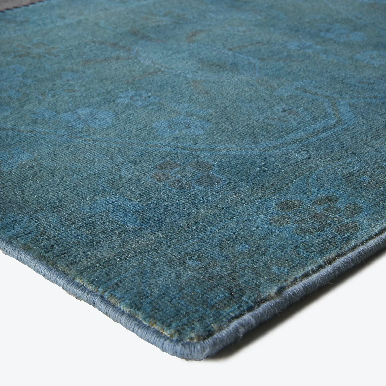 Blue Samsara Patchwork Wool Rug - 8'6" x 10'4"