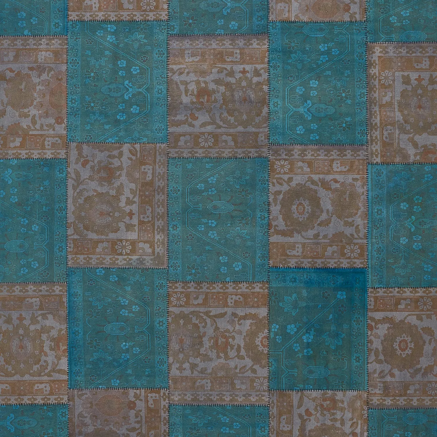 Blue Samsara Patchwork Wool Rug - 8'6" x 10'4"