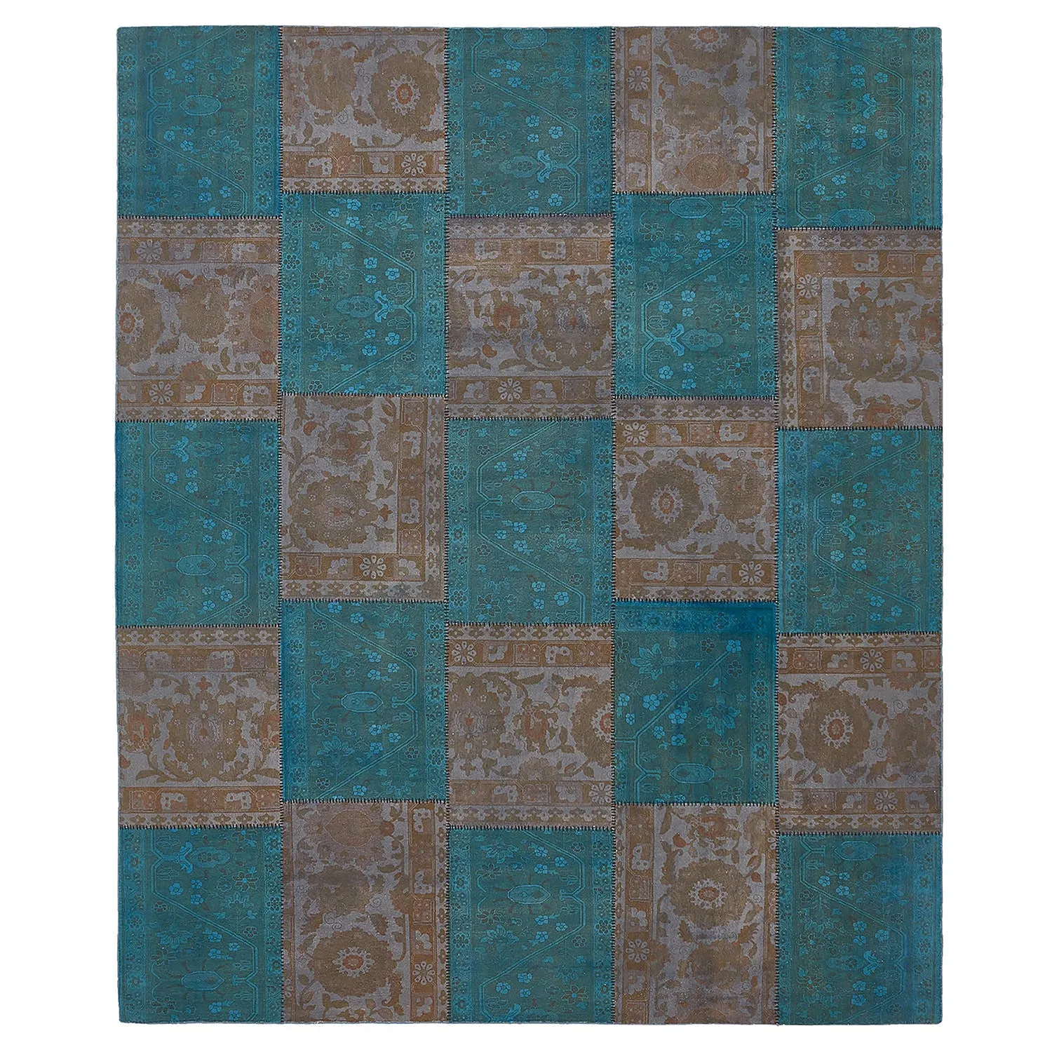 Blue Samsara Patchwork Wool Rug - 8'6" x 10'4"