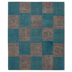 Blue Samsara Patchwork Wool Rug - 8'6" x 10'4"