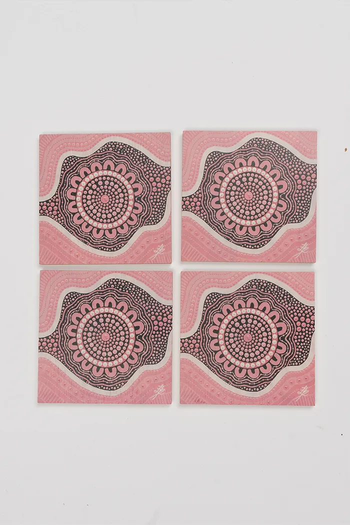 Boobie Sista Bamboo Coaster Set (4 Pack)