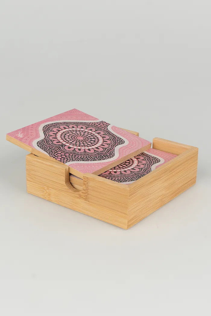 Boobie Sista Bamboo Coaster Set (4 Pack)
