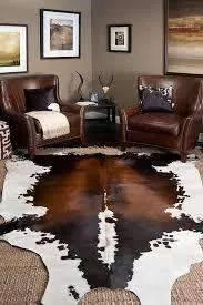 Brazilian Natural Cowhide Rug, Chocolate & White