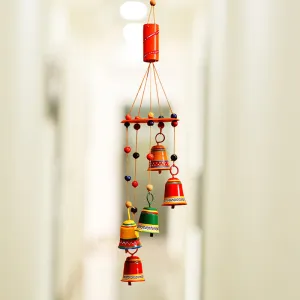 'Breezy Chiming' Hand-Painted Decorative Hanging Bells Wind Chime In Metal