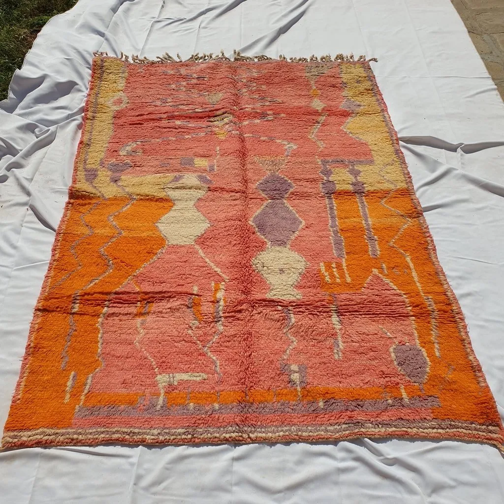BULU | 8'5x5'5 Ft | 2,60x1,70 m | Moroccan Colorful Rug | 100% wool handmade