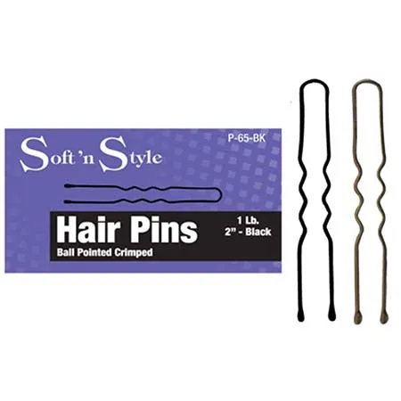 Burmax Soft N' Style Hair Pins - 2" Black