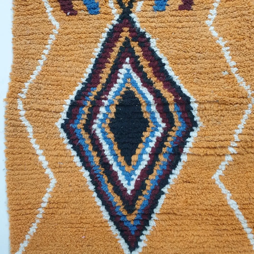 CALY Runner | 11'5x2'6 Ft | 3,5x0,79 m | Moroccan Colorful Rug | 100% wool handmade