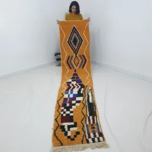 CALY Runner | 11'5x2'6 Ft | 3,5x0,79 m | Moroccan Colorful Rug | 100% wool handmade
