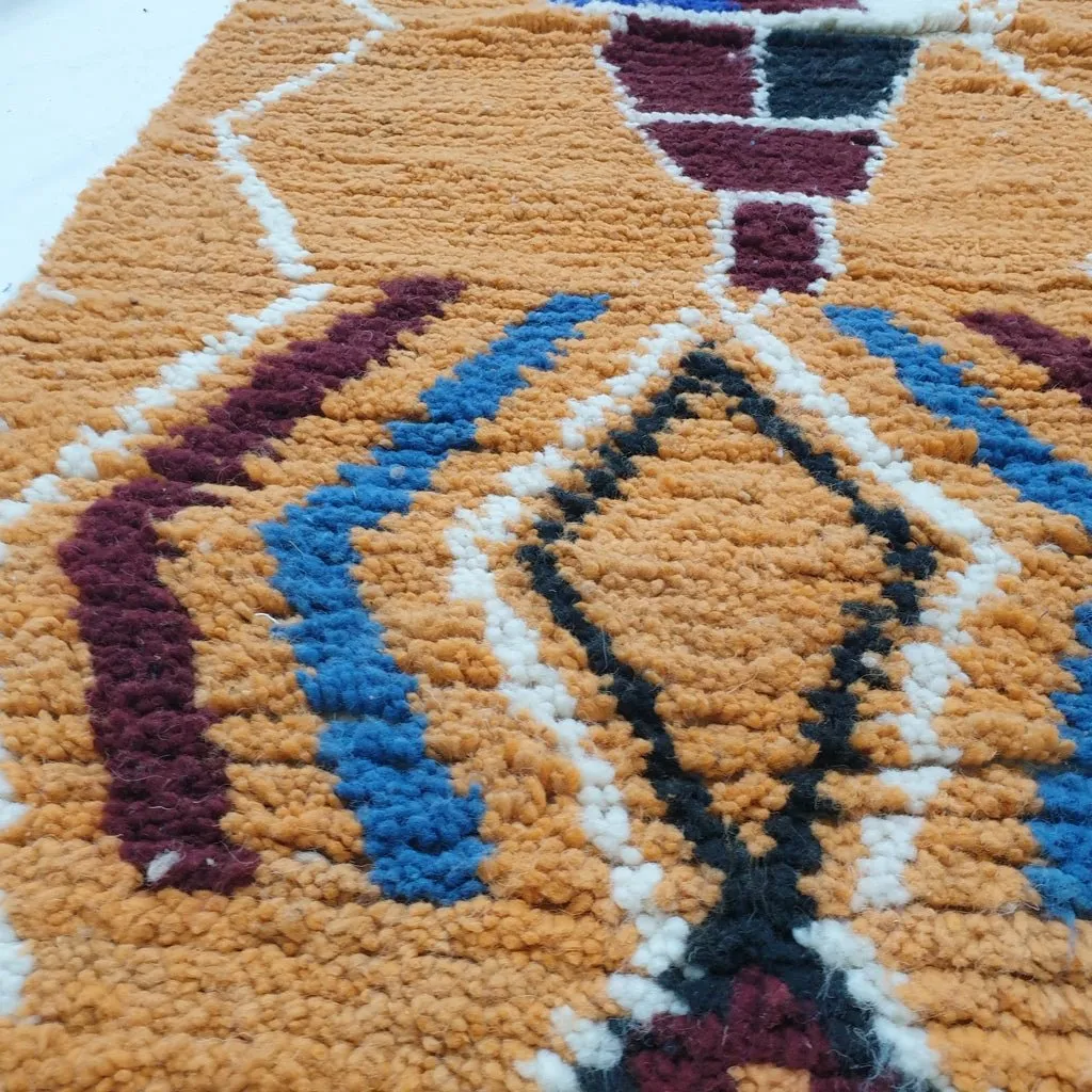 CALY Runner | 11'5x2'6 Ft | 3,5x0,79 m | Moroccan Colorful Rug | 100% wool handmade
